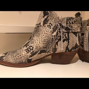 Sam Edelman Packer Leather Snakeskin Booties